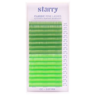Ciglia colorate verde / verde chiaro CC 0.07 x 8-14mm2 Starry ciglia